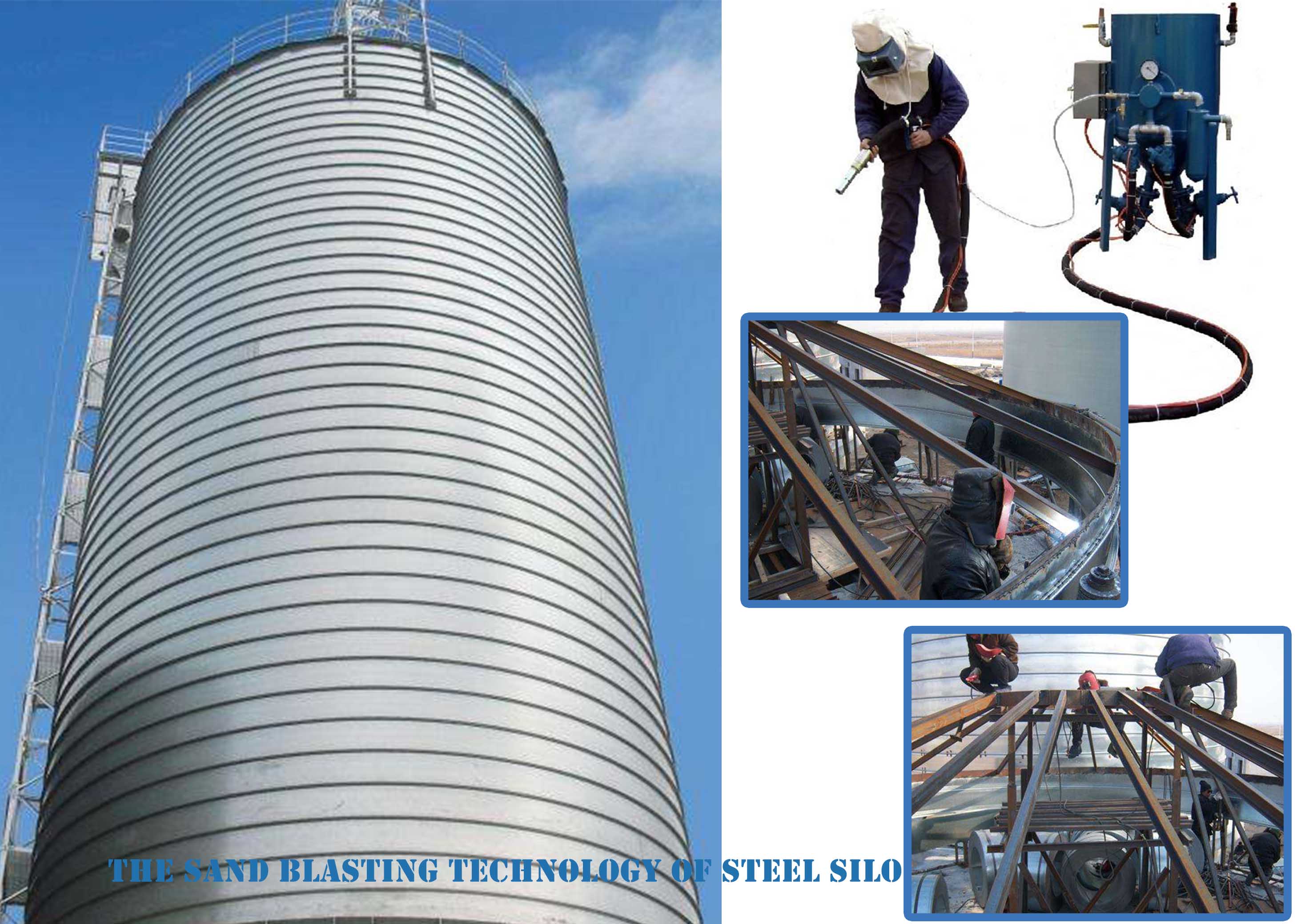 the sandblasting technology of steel silo