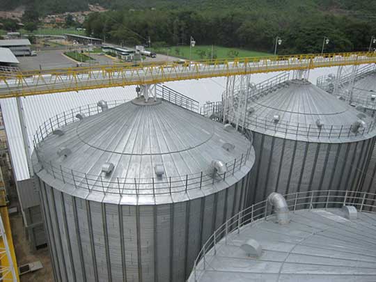 roof of the fly ash storage silo
