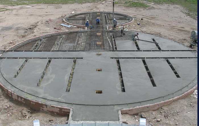 the foundation of steel silo